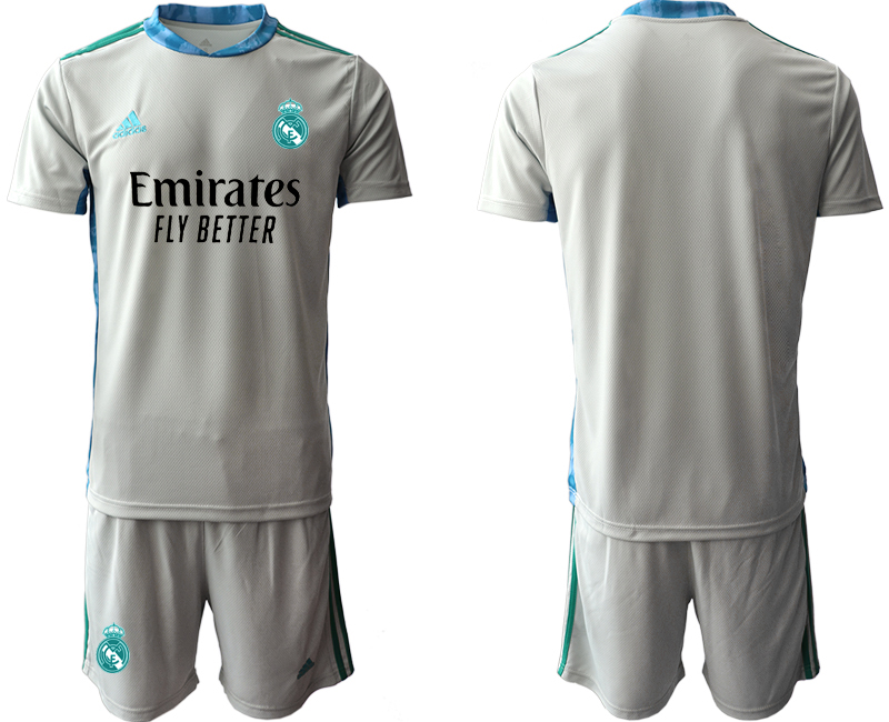 Men 2020-2021 club Real Madrid grey goalkeeper blank Soccer Jerseys